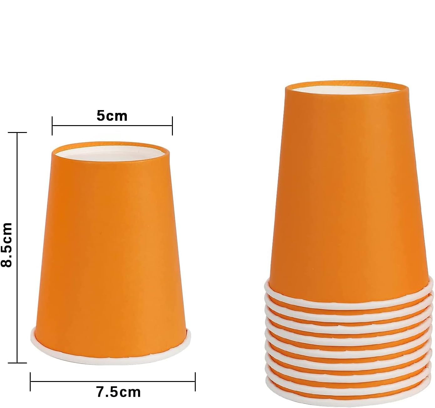 Oranje Papieren Bekers 250 ml Biologisch Afbreekbaar 500 stuks