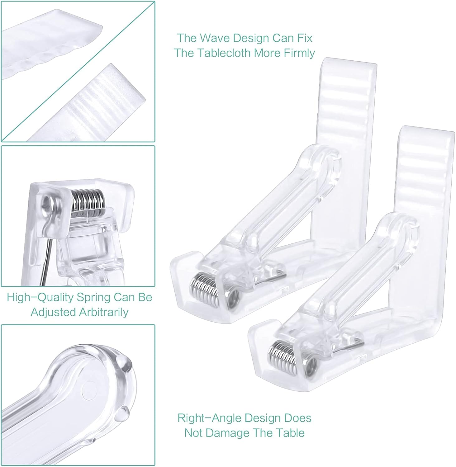 Tafel klemmen Transparant Kunststof 20 stuks