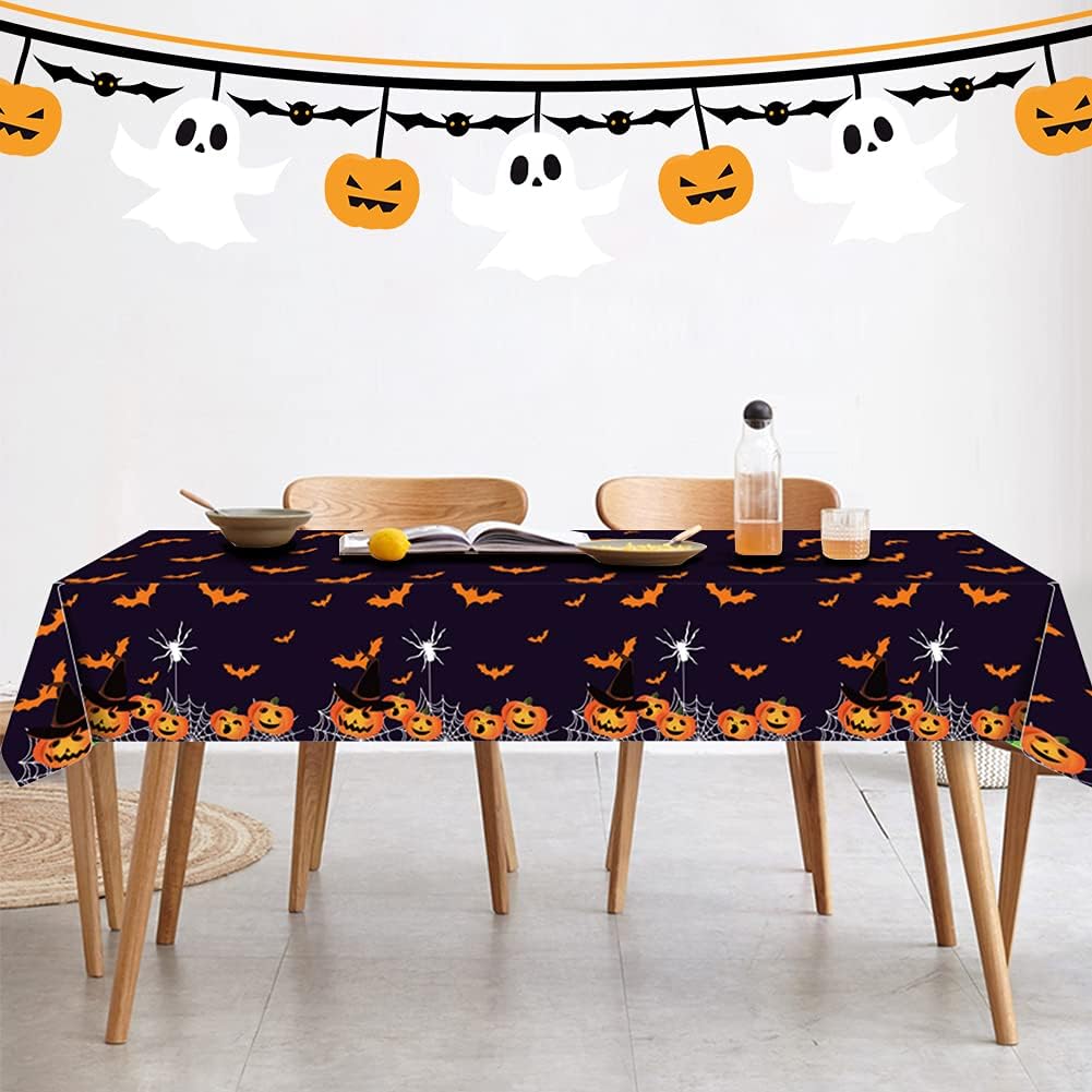 Halloween Tafelkleed Pompoenen en Vleermuizen 2 stuks
