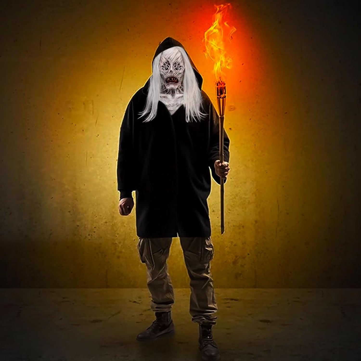 Halloween Geest Masker Wit Haar