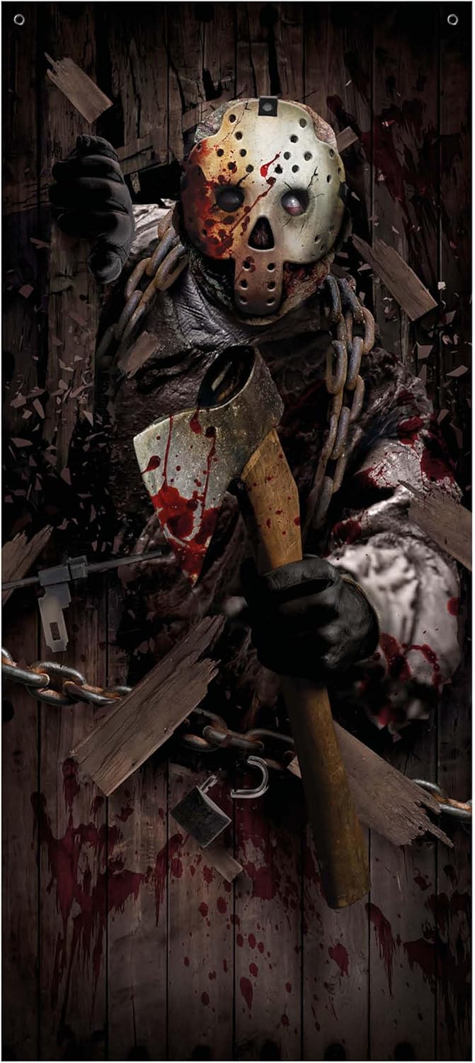 Halloween Deurposter met Bijl 80 x 180 cm