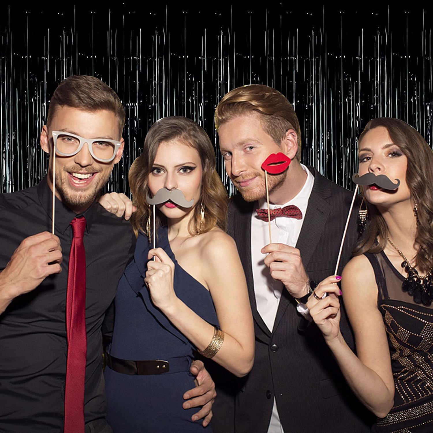 Halloween Foliegordijn Zwart 1x3m 4 stuks