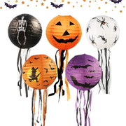 Halloween Papieren Lantaarns Hangend 5 stuks