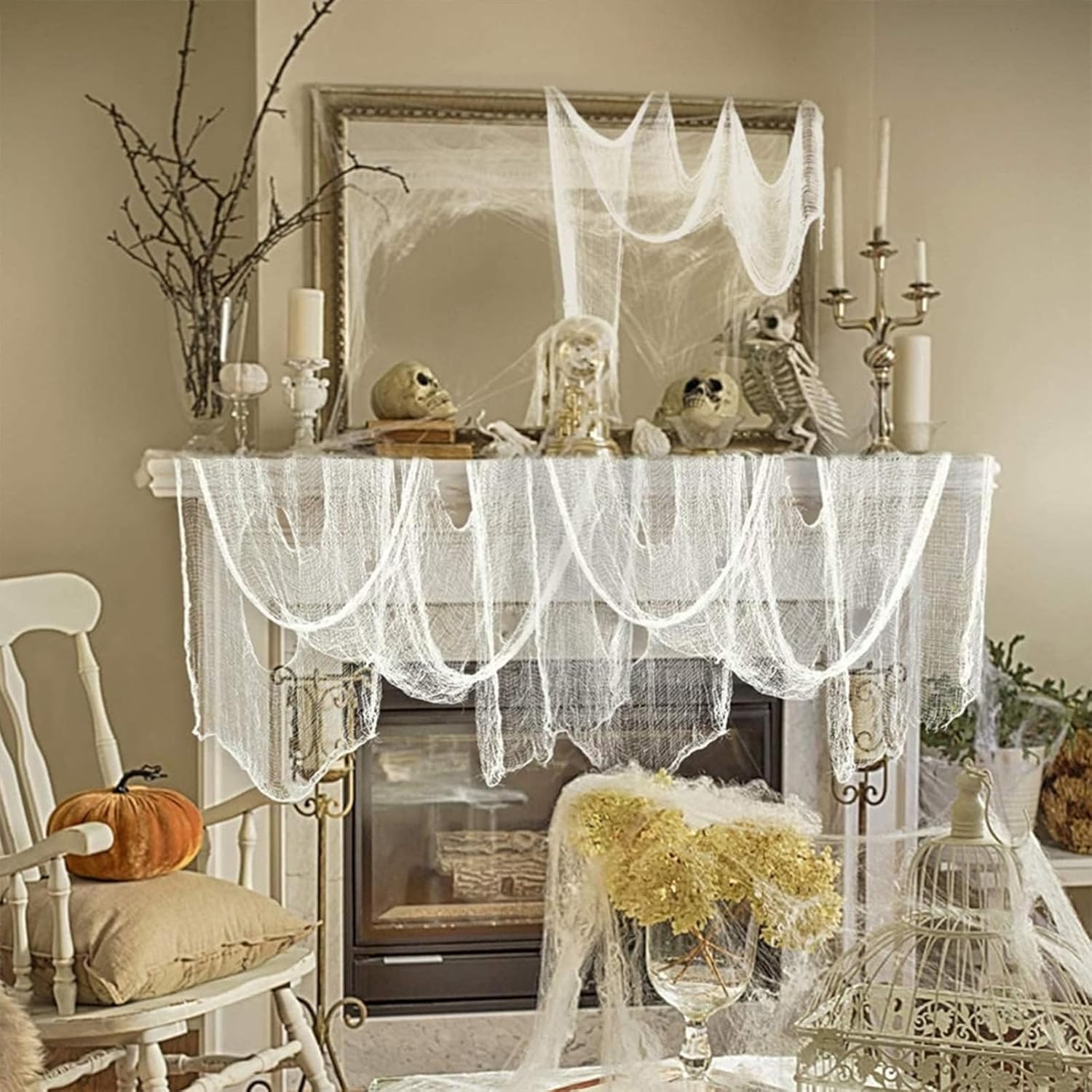 Halloween Griezeldoek Wit 1,5x6m