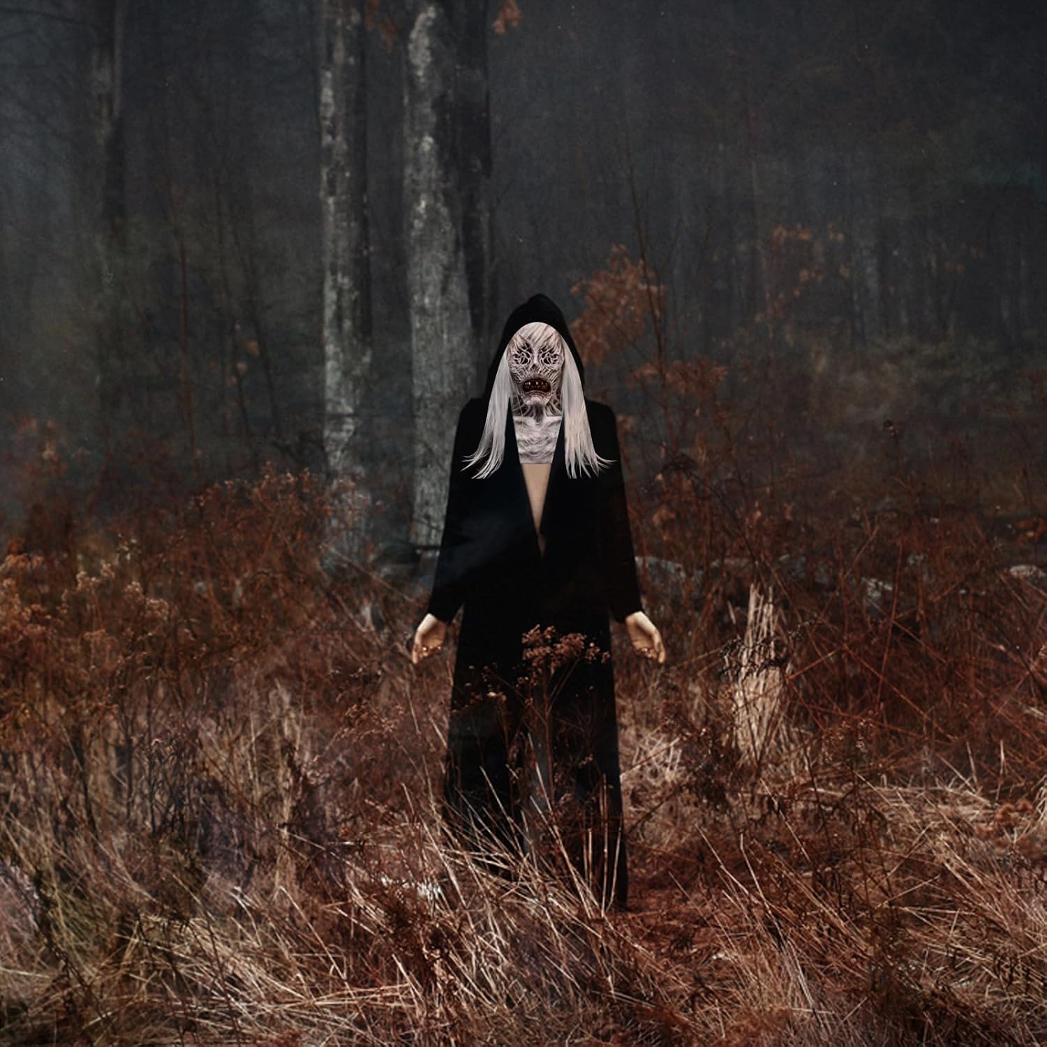 Halloween Geest Masker Wit Haar