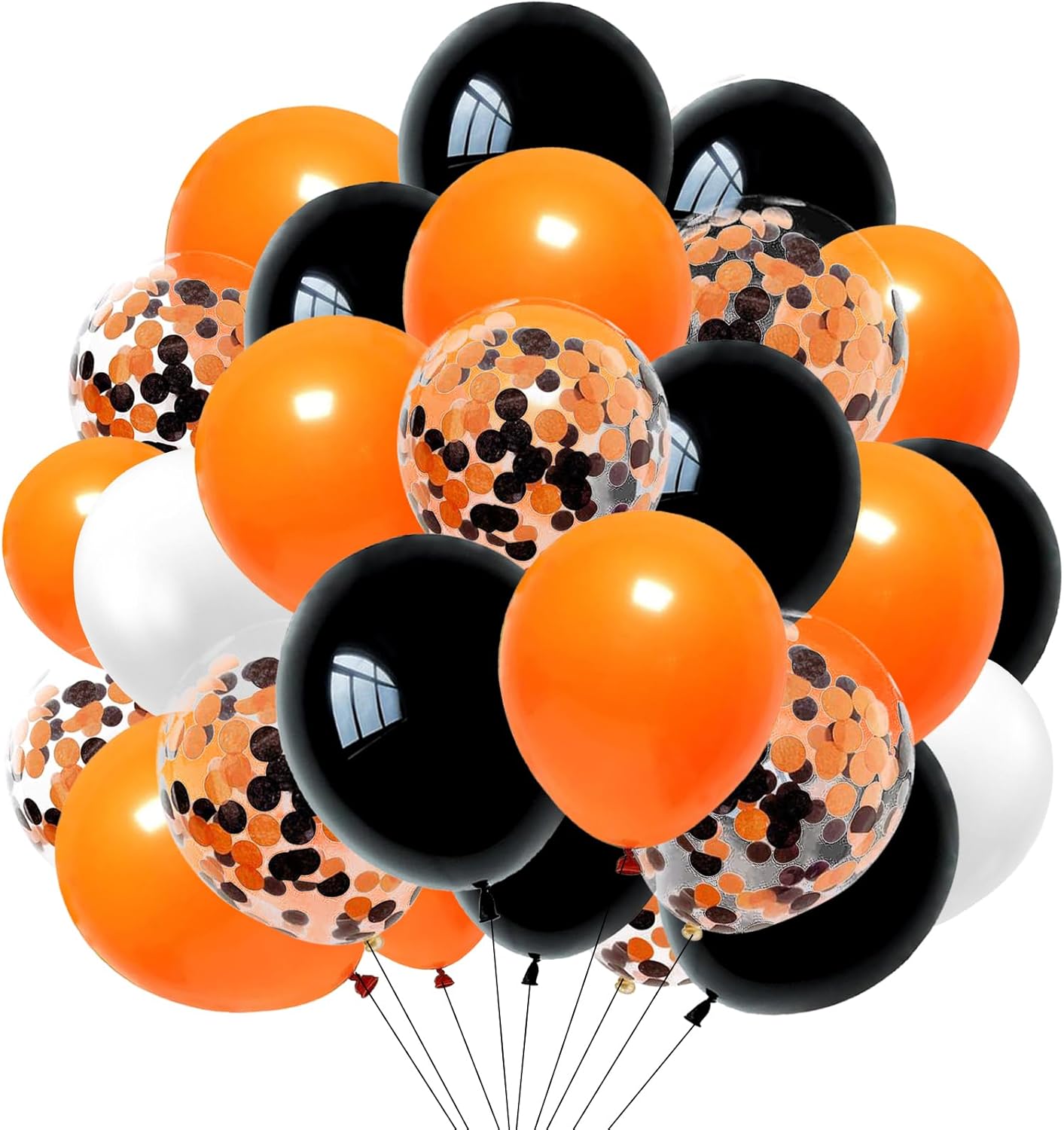 Halloween Ballonnen Zwart Oranje Wit 60 stuks