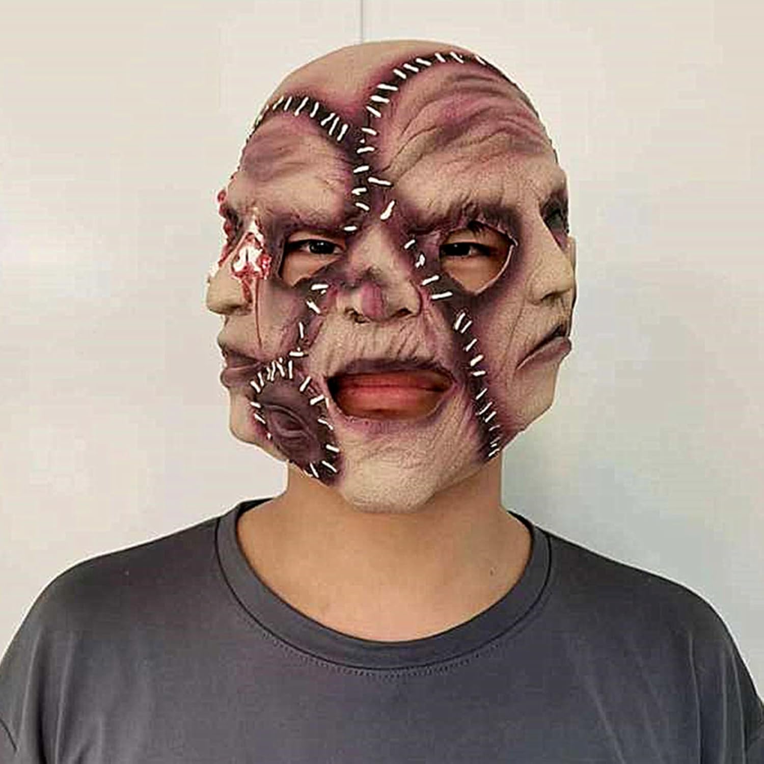 Halloween Masker Demon met 3 Gezichten