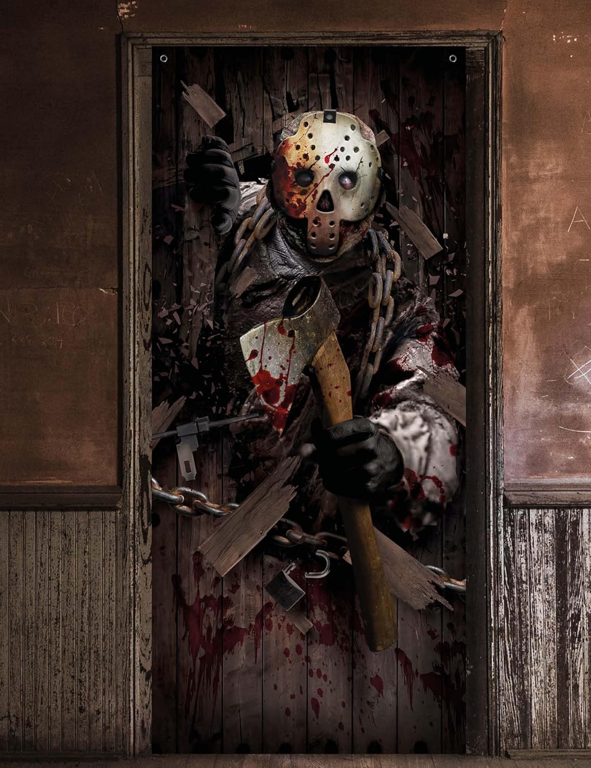 Halloween Deurposter met Bijl 80 x 180 cm