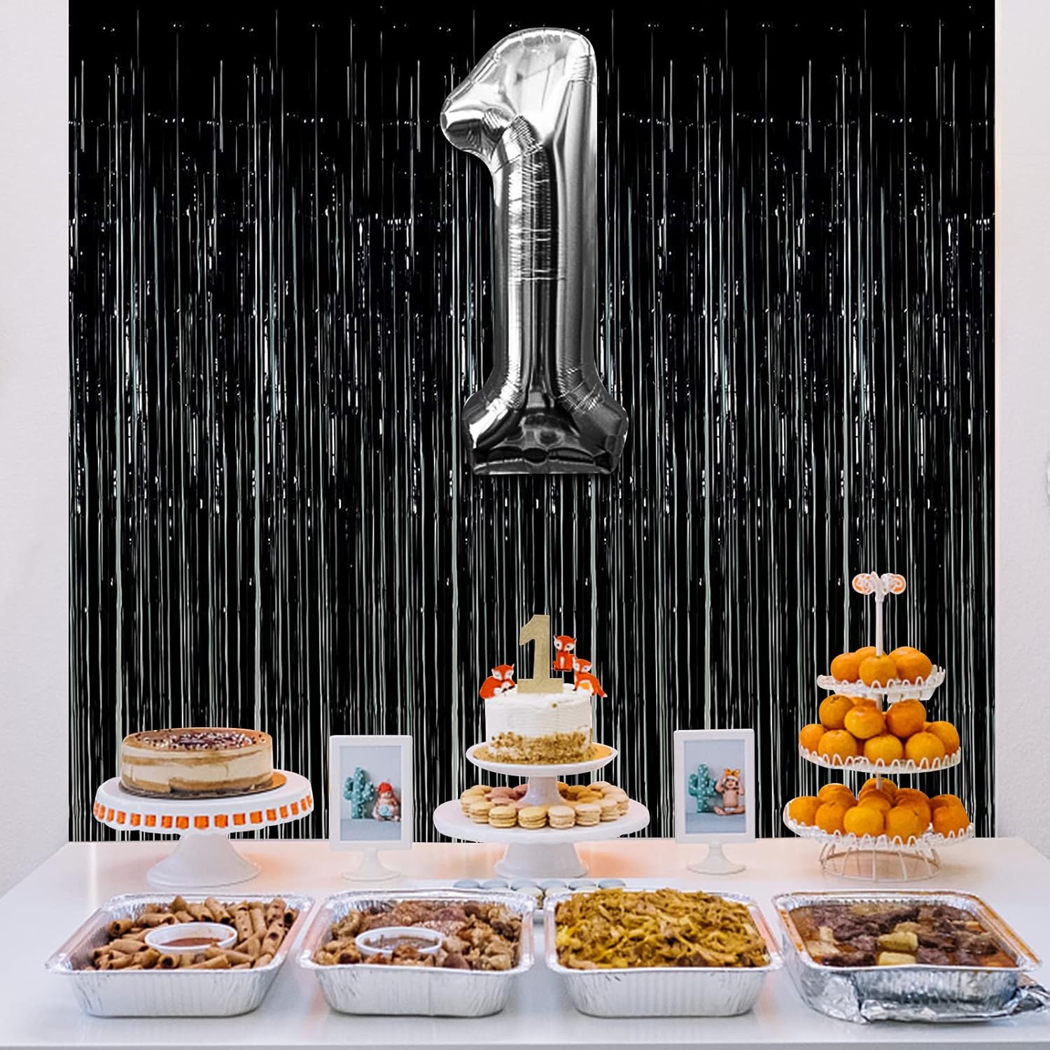 Halloween Foliegordijn Zwart 1x3m 4 stuks