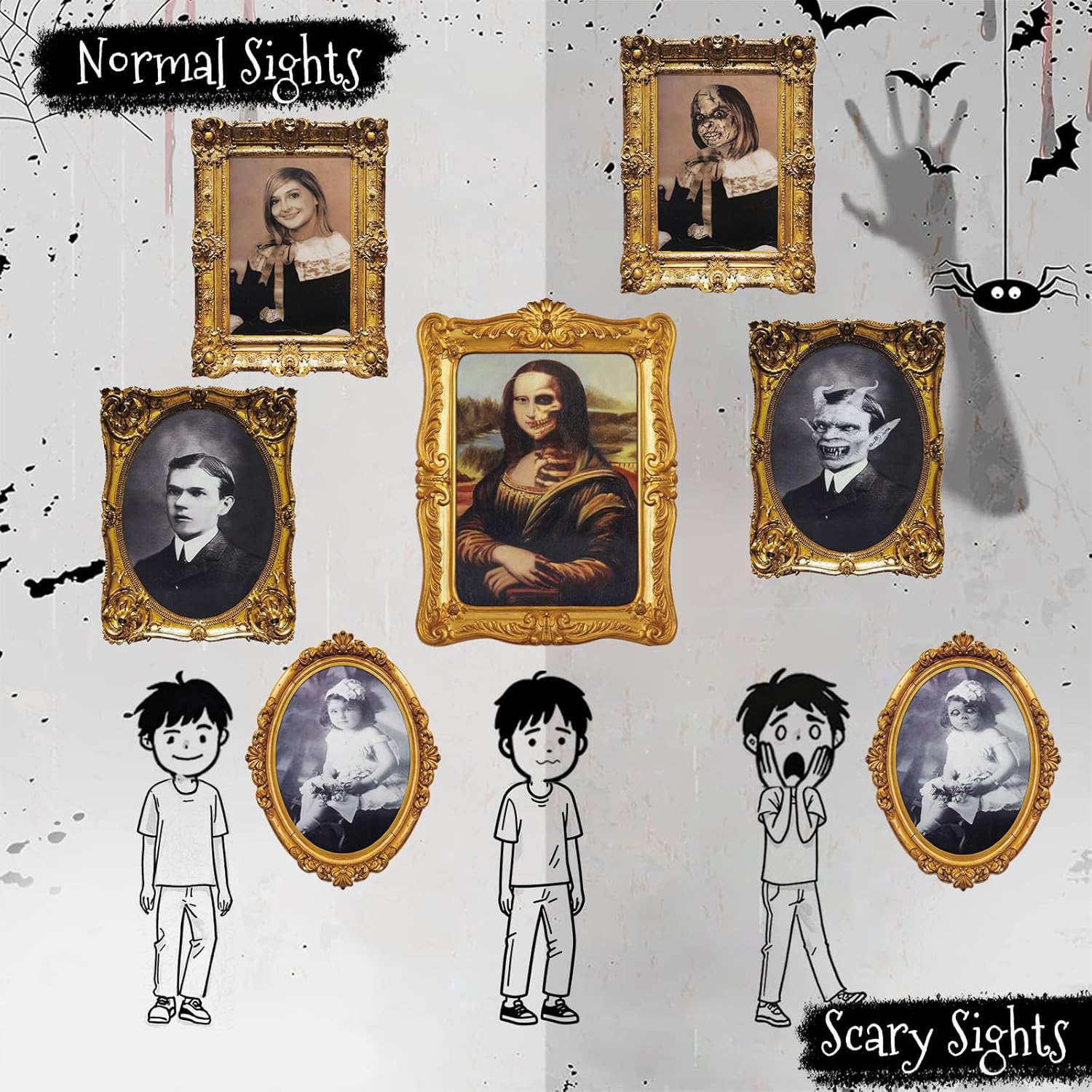 Halloween Spookportret 3D Veranderend Gezicht 4 stuks