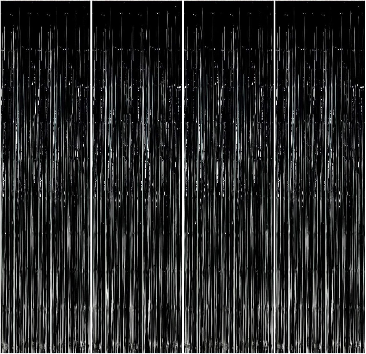 Halloween Foliegordijn Zwart 1x3m 4 stuks