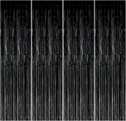 Halloween Foliegordijn Zwart 1x3m 4 stuks