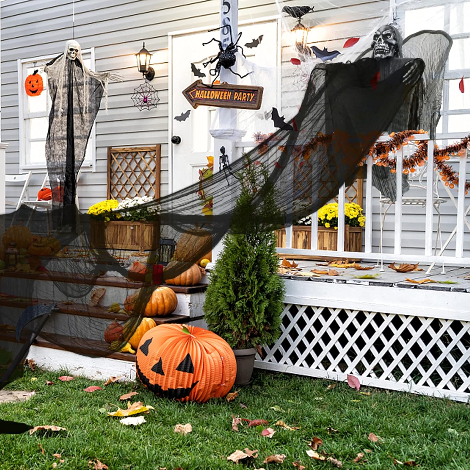 Halloween Griezeldoek Zwart 2x5 m