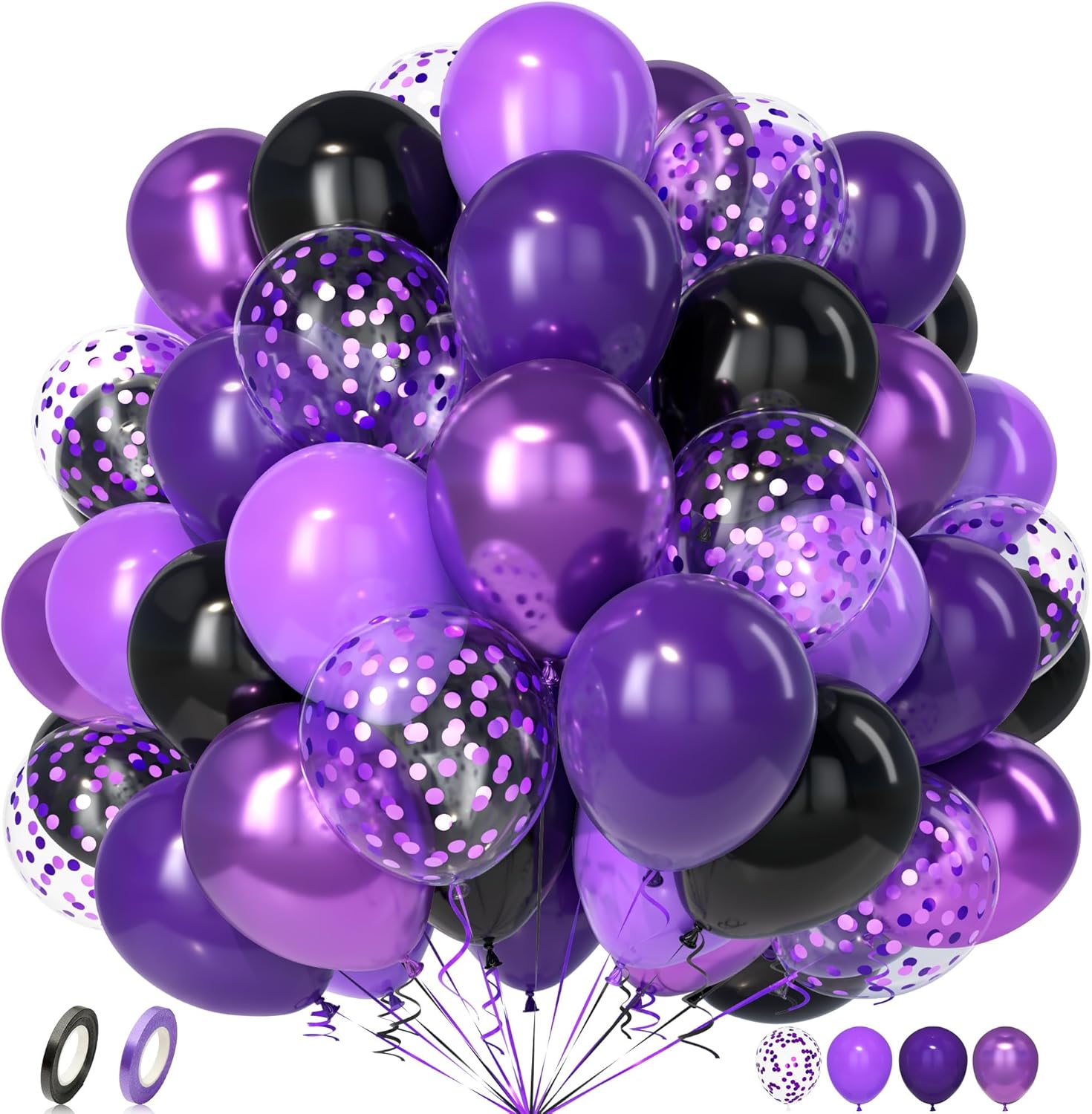 Halloween Ballonnen Zwart Paars 30 cm 50 stuks