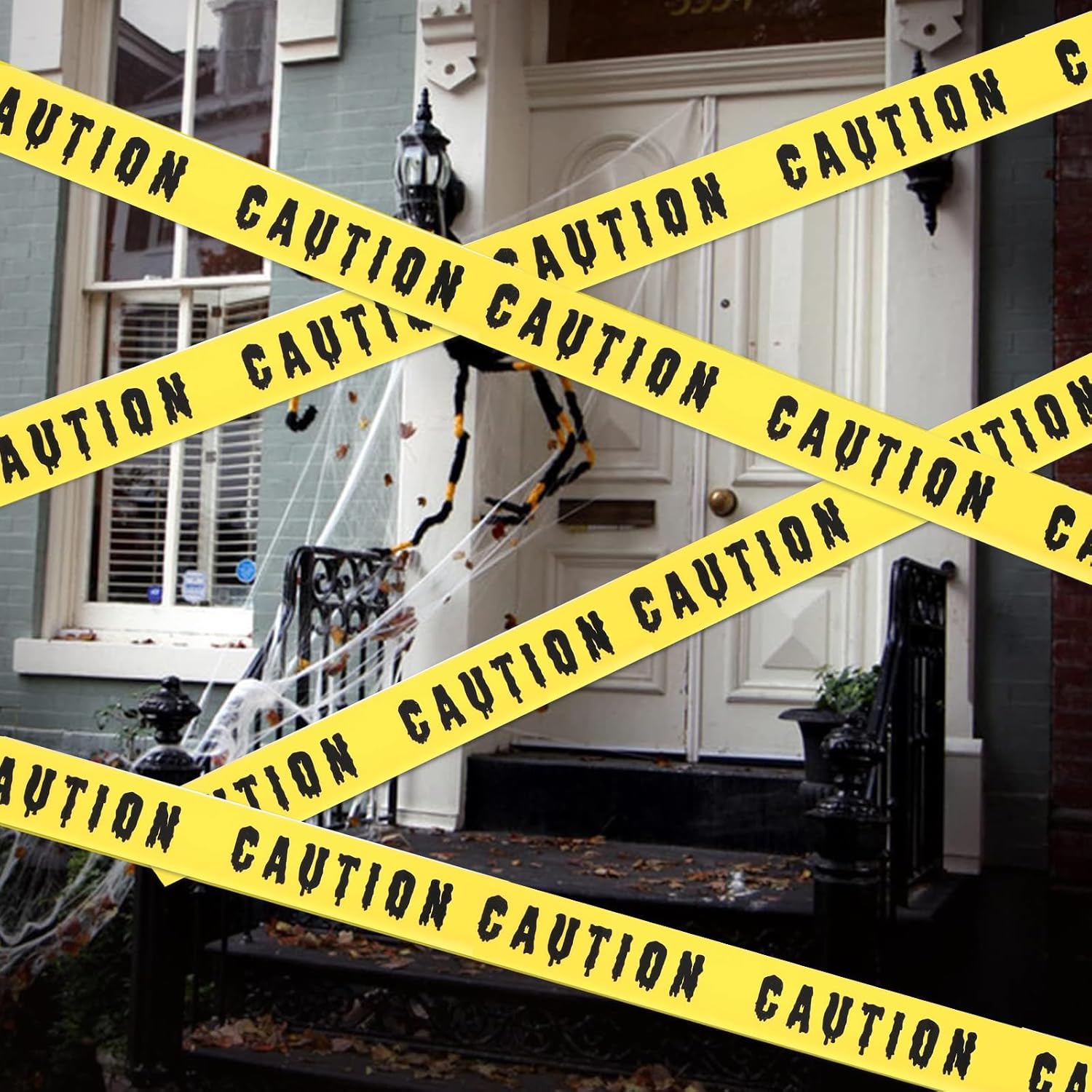 Halloween Afzetlint Geel Zwart 4,8 cm x 25 m