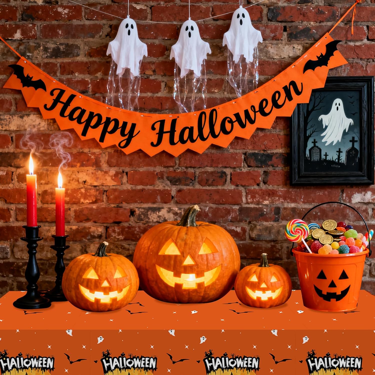 Halloween Tafelkleed Trick Or Treat 137 x 274 cm 2 stuks