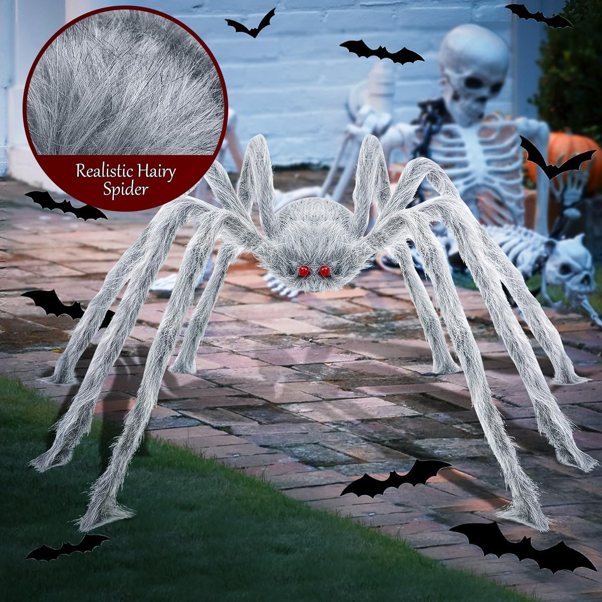 Halloween Reuzenspin 1,5m met 12 Vleermuizen