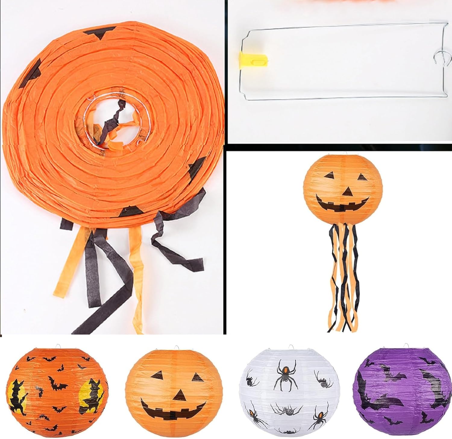 Halloween Papieren Lantaarns Hangend 5 stuks