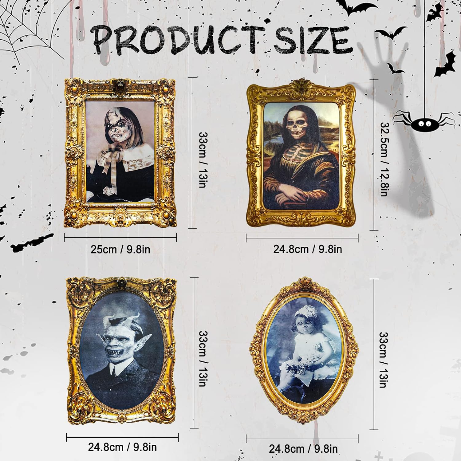 Halloween Spookportret 3D Veranderend Gezicht 4 stuks