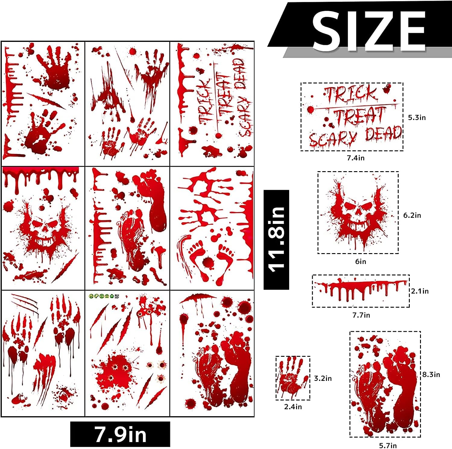 Halloween Raam Stickers Rood 95 Stickers