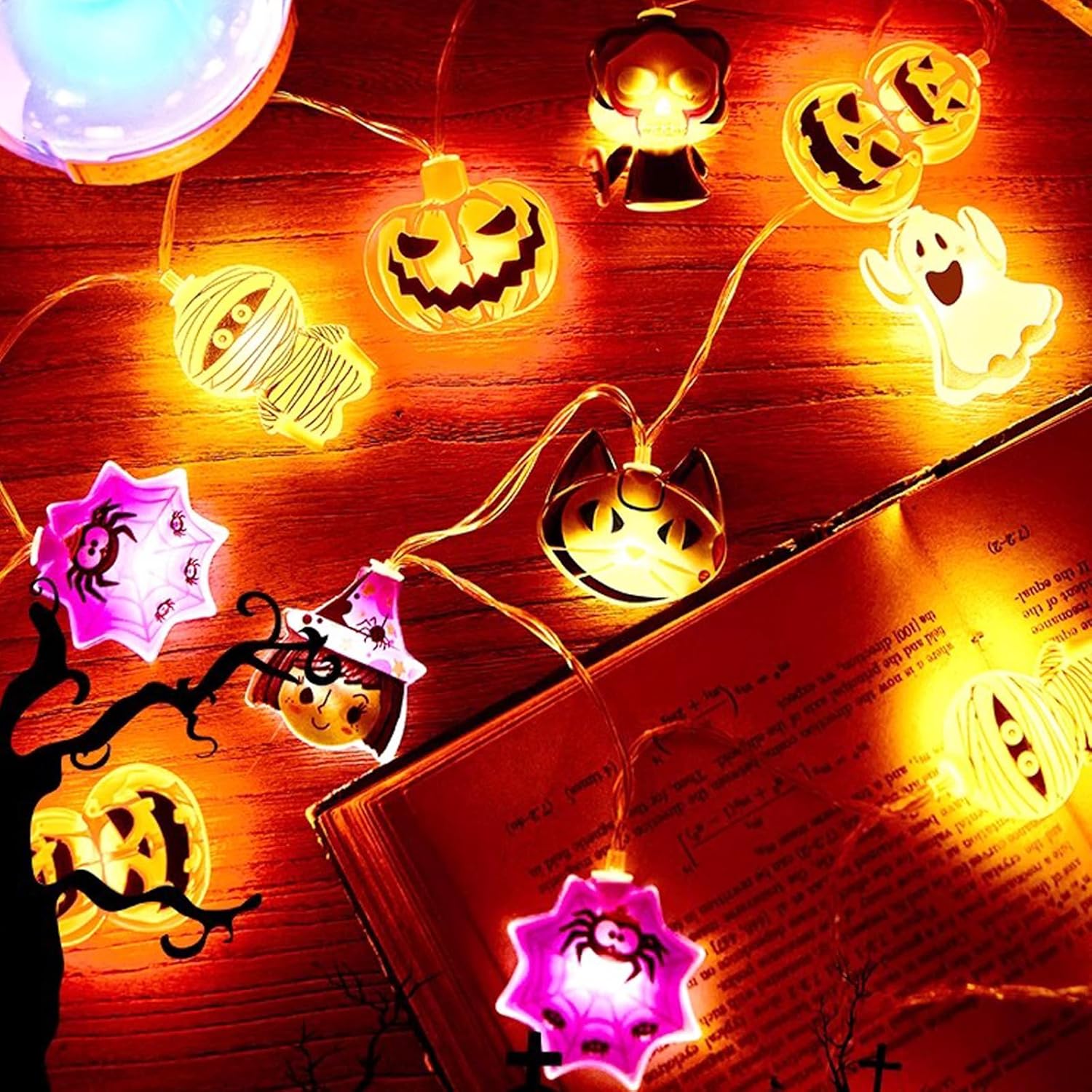 Halloween Lichtslinger LED Pompoen & Spook