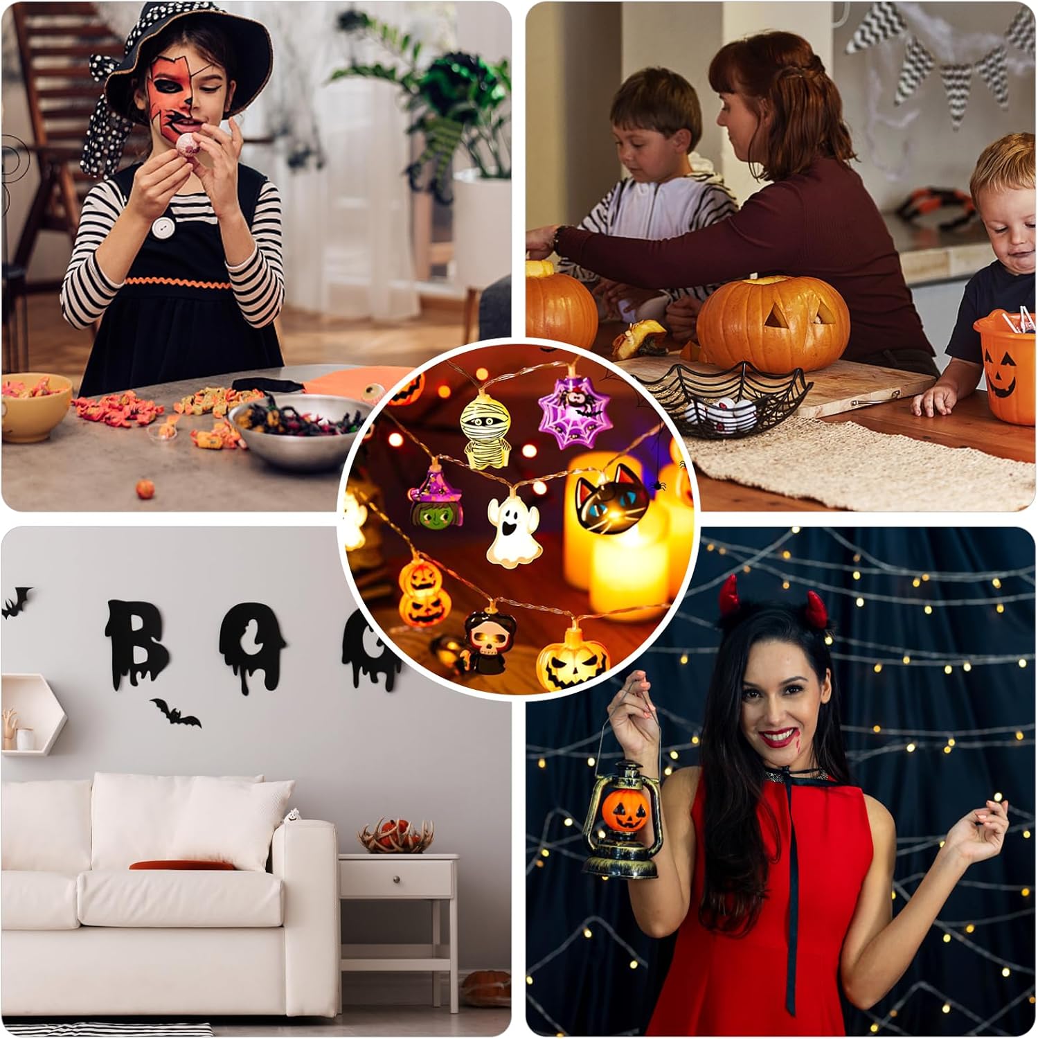 Halloween Lichtslinger LED Pompoen & Spook